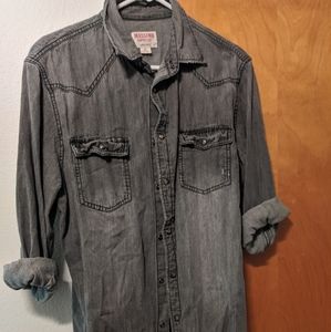 Mossimo Gray Denim Button up